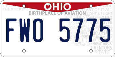 OH license plate FWO5775