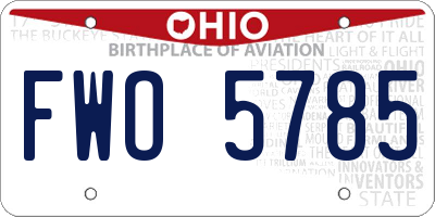 OH license plate FWO5785