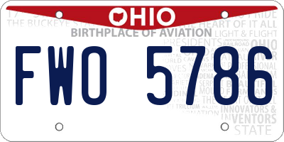 OH license plate FWO5786