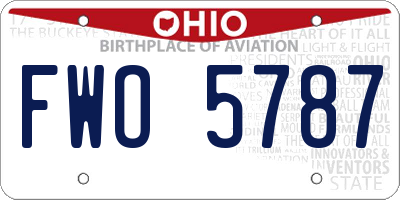 OH license plate FWO5787