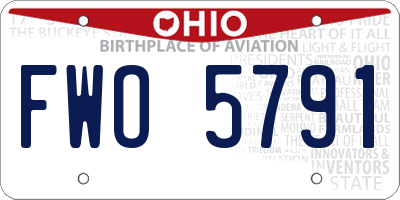 OH license plate FWO5791