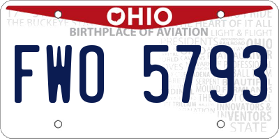 OH license plate FWO5793