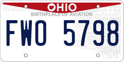 OH license plate FWO5798