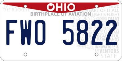 OH license plate FWO5822