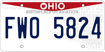 OH license plate FWO5824