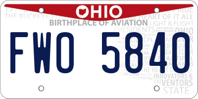 OH license plate FWO5840