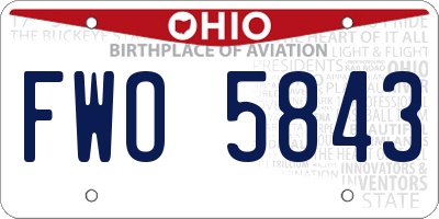 OH license plate FWO5843