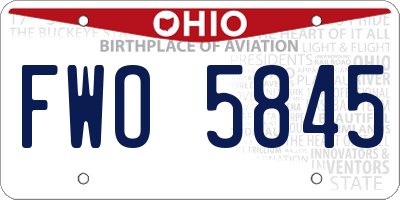 OH license plate FWO5845