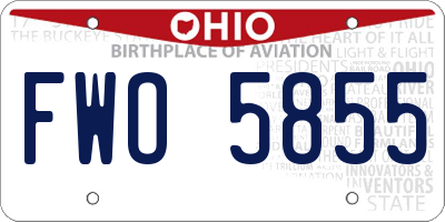 OH license plate FWO5855