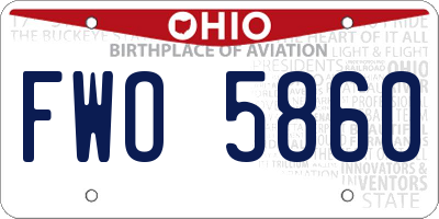 OH license plate FWO5860