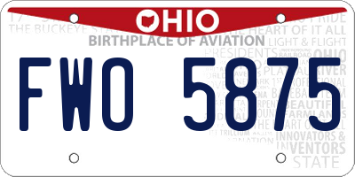 OH license plate FWO5875