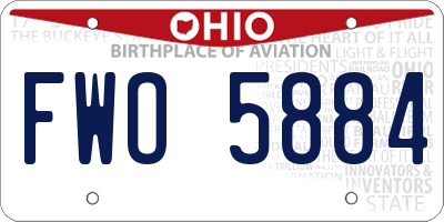 OH license plate FWO5884