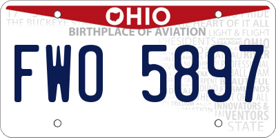 OH license plate FWO5897