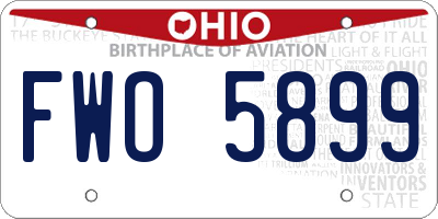 OH license plate FWO5899