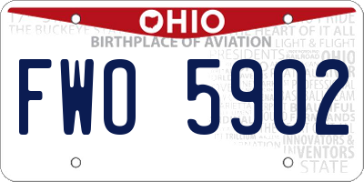 OH license plate FWO5902