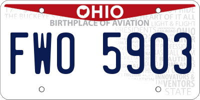 OH license plate FWO5903