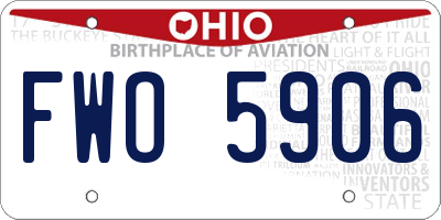 OH license plate FWO5906