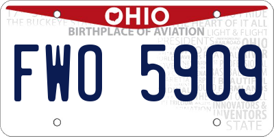OH license plate FWO5909