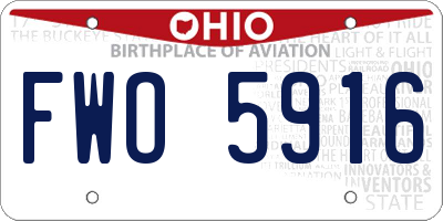 OH license plate FWO5916