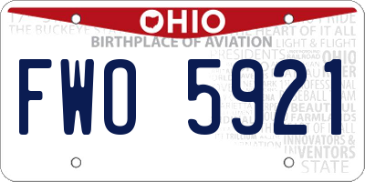 OH license plate FWO5921