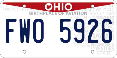 OH license plate FWO5926