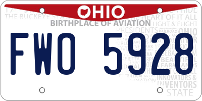 OH license plate FWO5928