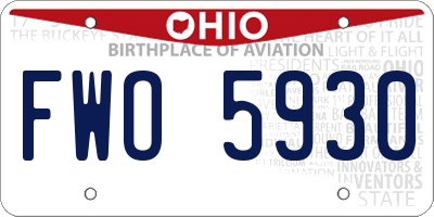 OH license plate FWO5930