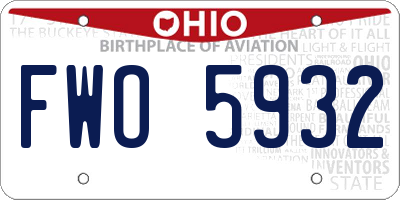 OH license plate FWO5932