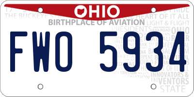 OH license plate FWO5934