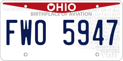 OH license plate FWO5947