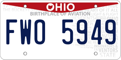 OH license plate FWO5949
