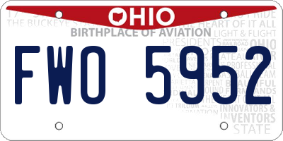 OH license plate FWO5952