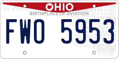 OH license plate FWO5953