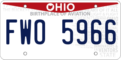 OH license plate FWO5966