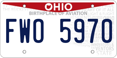 OH license plate FWO5970