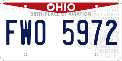OH license plate FWO5972