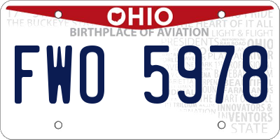 OH license plate FWO5978