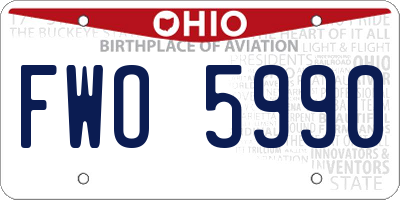 OH license plate FWO5990