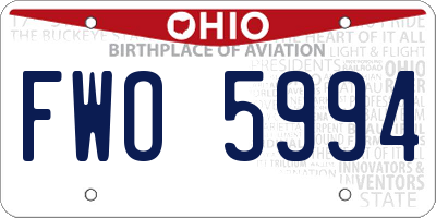 OH license plate FWO5994