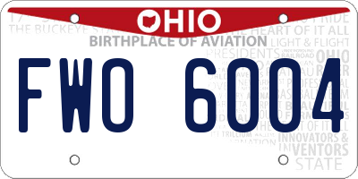 OH license plate FWO6004
