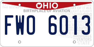 OH license plate FWO6013