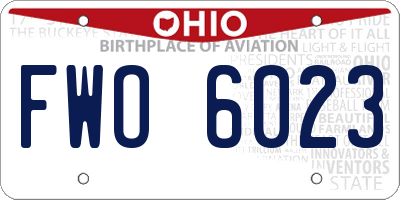 OH license plate FWO6023