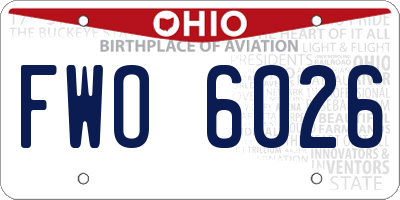OH license plate FWO6026