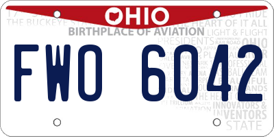 OH license plate FWO6042