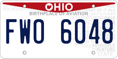 OH license plate FWO6048