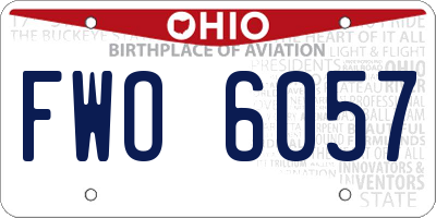 OH license plate FWO6057