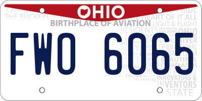 OH license plate FWO6065
