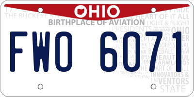 OH license plate FWO6071