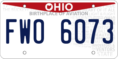 OH license plate FWO6073