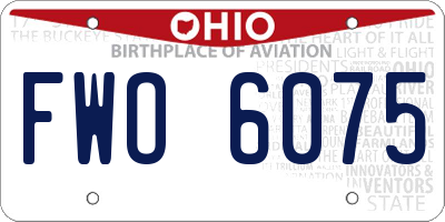 OH license plate FWO6075